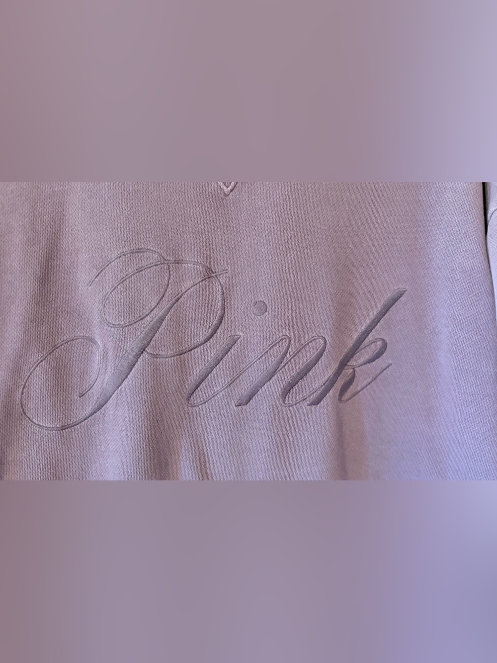 PINK Embroidered Script Sweatshirt - Dusty lavendar